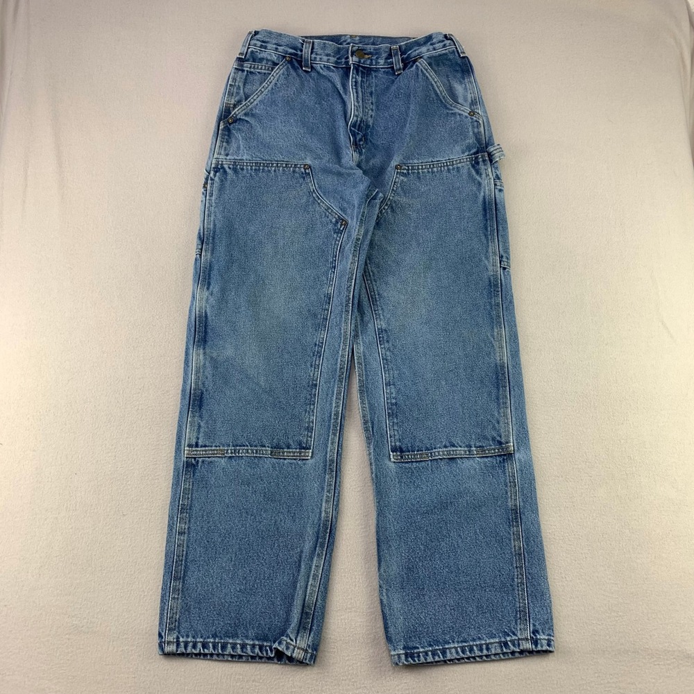 Carhartt Double Knee Jeans B73-DST Mens 32x32 Workwear Faded Distressed VTG 2013